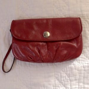 Coach Wristlet Patented Leather Red